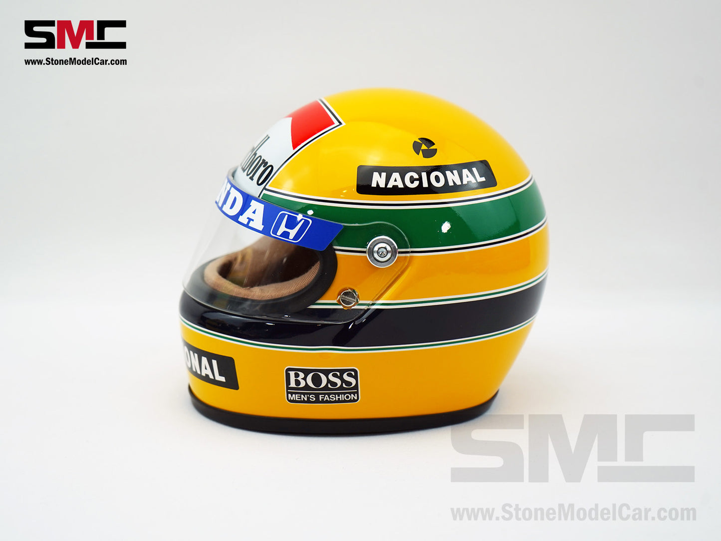 Mclaren MP4/4 #12 Ayrton Senna 1988 F1 World Champion 1:2 Miniature Helmet with Decal