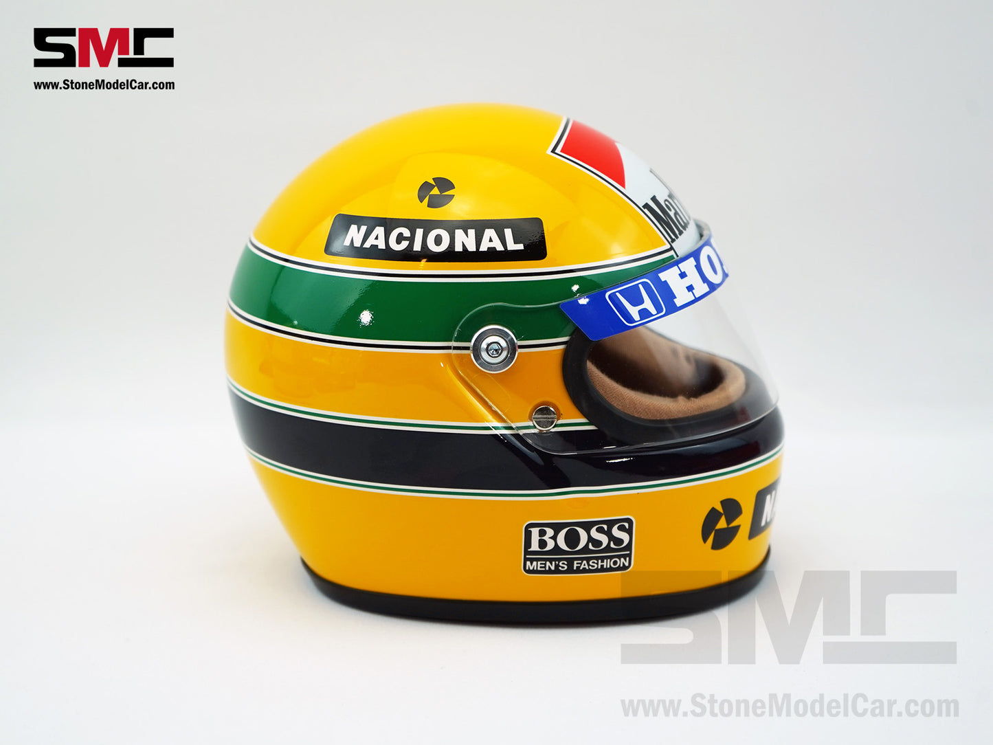 Mclaren MP4/4 #12 Ayrton Senna 1988 F1 World Champion 1:2 Miniature Helmet with Decal