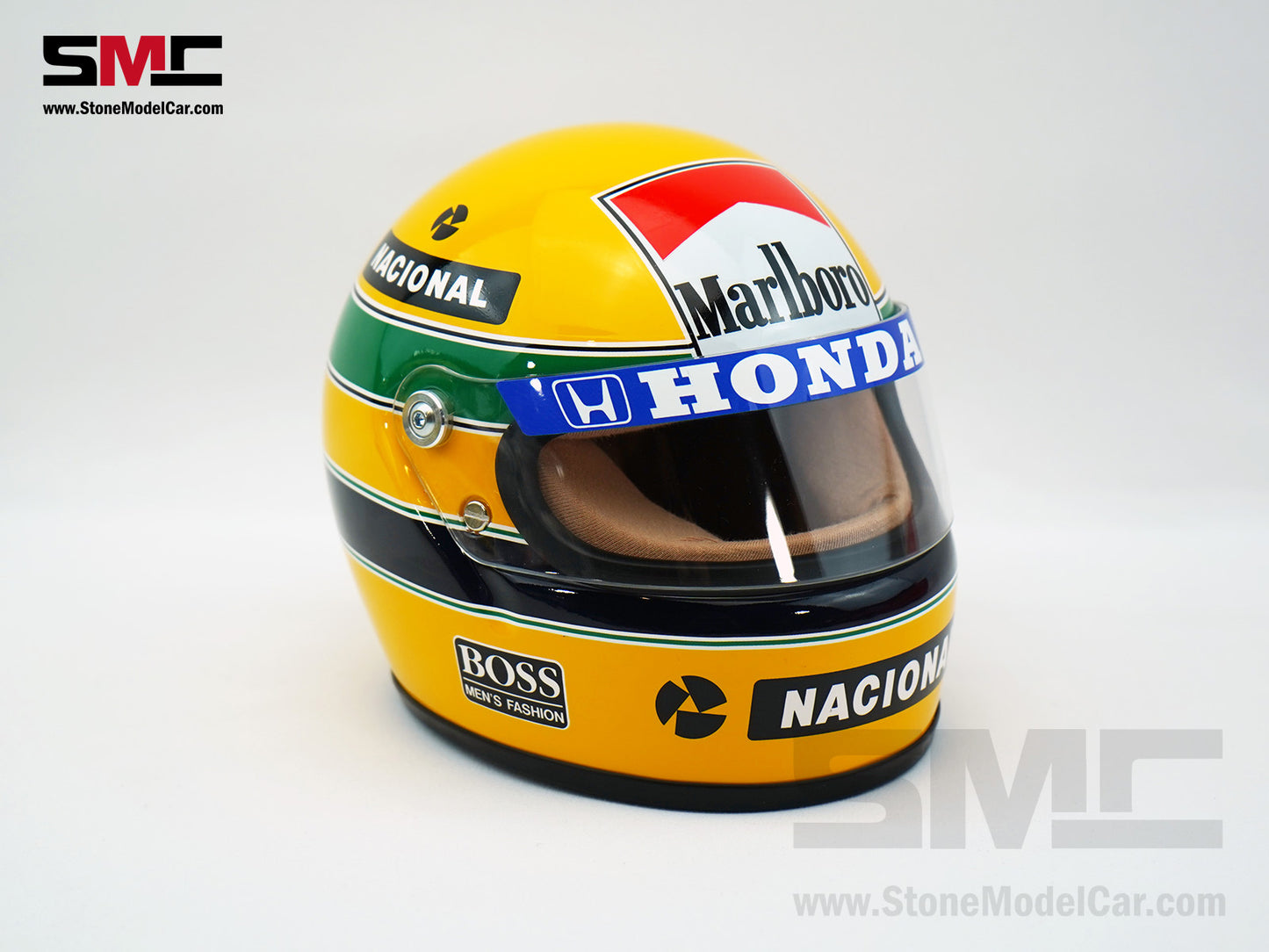 Mclaren MP4/4 #12 Ayrton Senna 1988 F1 World Champion 1:2 Miniature Helmet with Decal