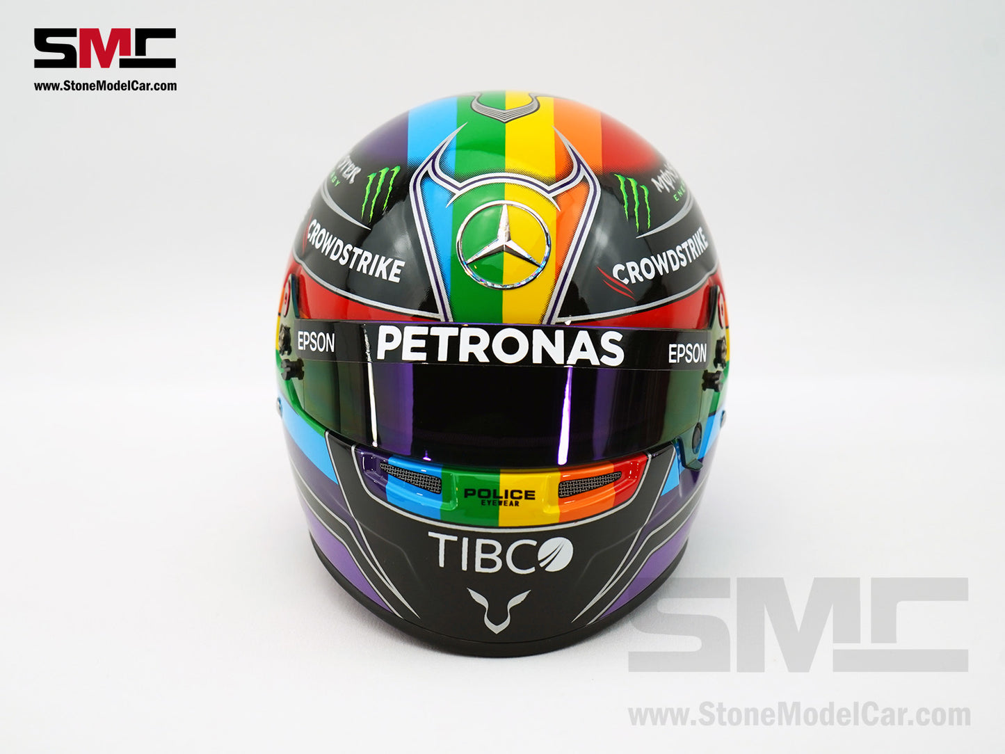Mercedes F1 W12 #44 Lewis Hamilton 7x World Champion Qatar & Abu Dhabi 2021 Bell 1:2 Helmet