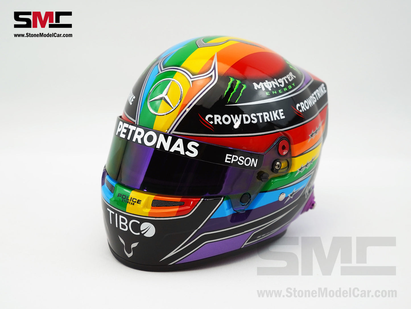 Mercedes F1 W12 #44 Lewis Hamilton 7x World Champion Qatar & Abu Dhabi 2021 Bell 1:2 Helmet