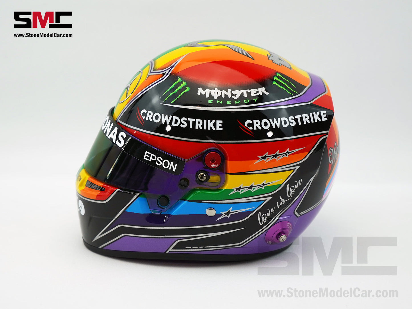 Mercedes F1 W12 #44 Lewis Hamilton 7x World Champion Qatar & Abu Dhabi 2021 Bell 1:2 Helmet