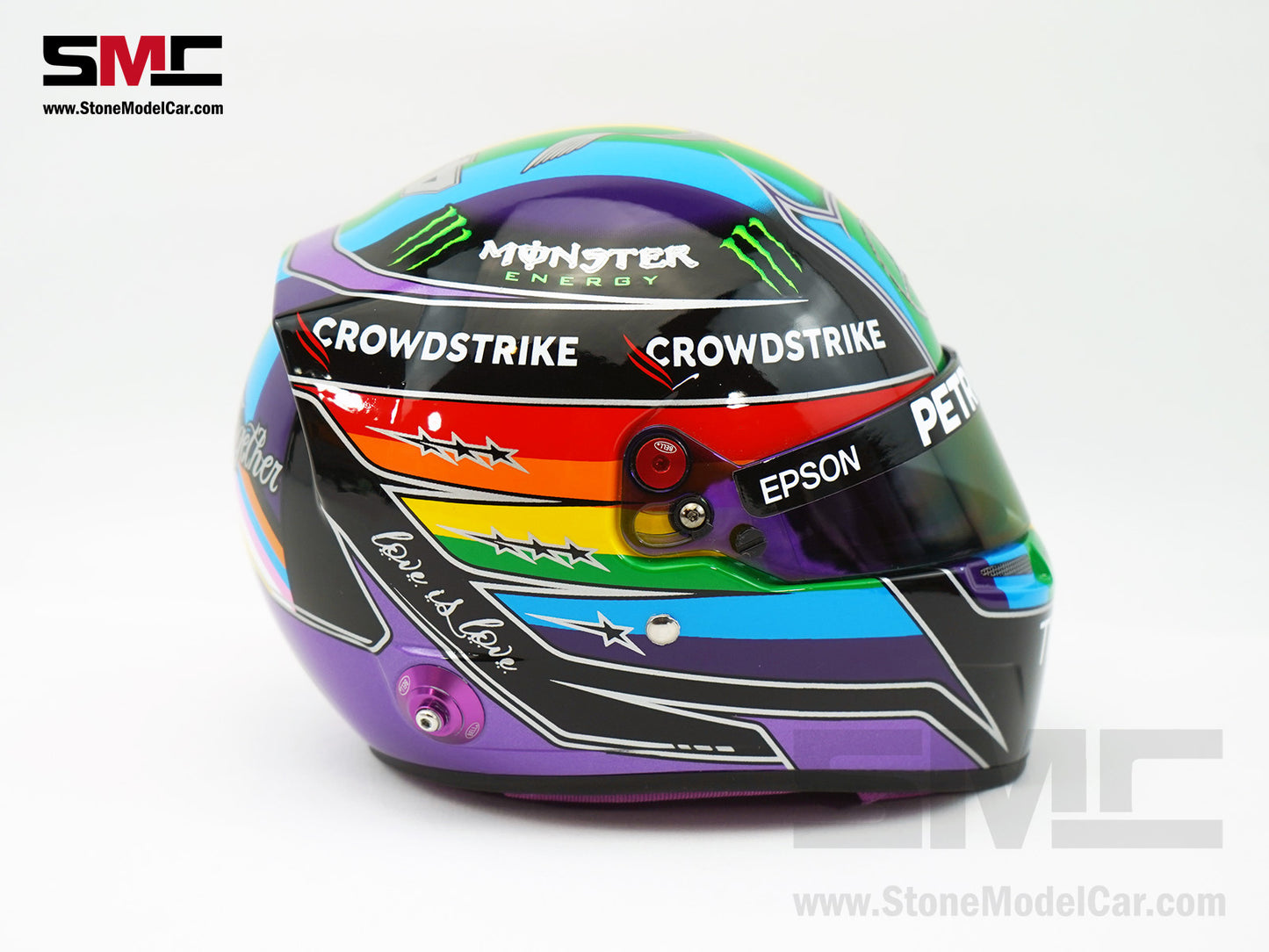 Mercedes F1 W12 #44 Lewis Hamilton 7x World Champion Qatar & Abu Dhabi 2021 Bell 1:2 Helmet