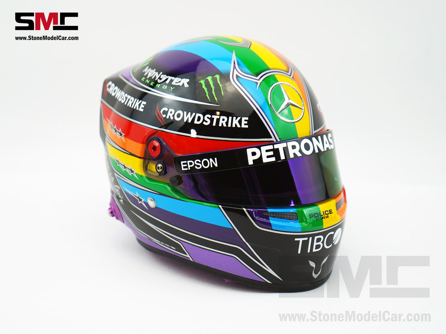 Mercedes F1 W12 #44 Lewis Hamilton 7x World Champion Qatar & Abu Dhabi 2021 Bell 1:2 Helmet