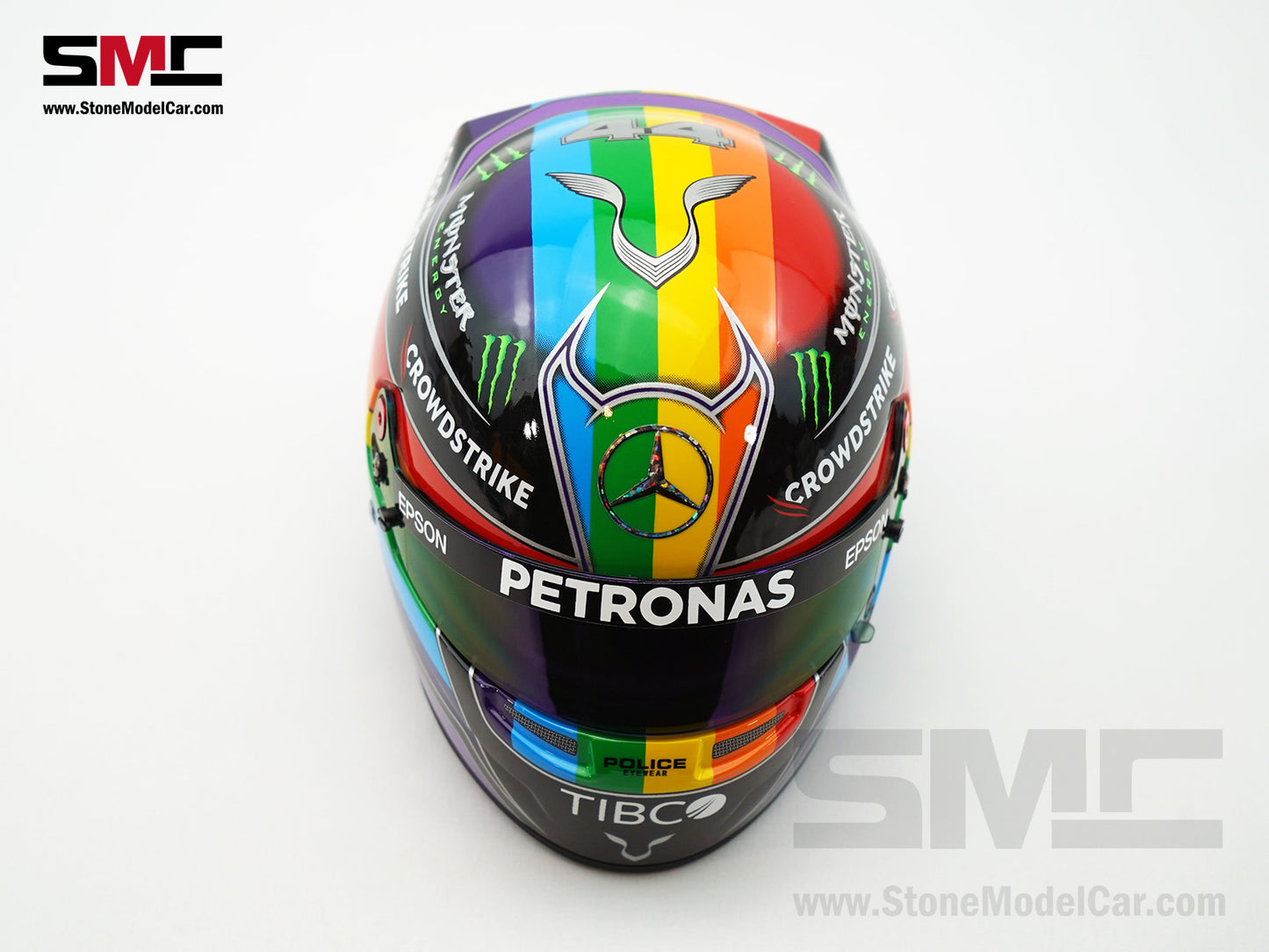 Mercedes F1 W12 #44 Lewis Hamilton 7x World Champion Qatar & Abu Dhabi 2021 Bell 1:2 Helmet
