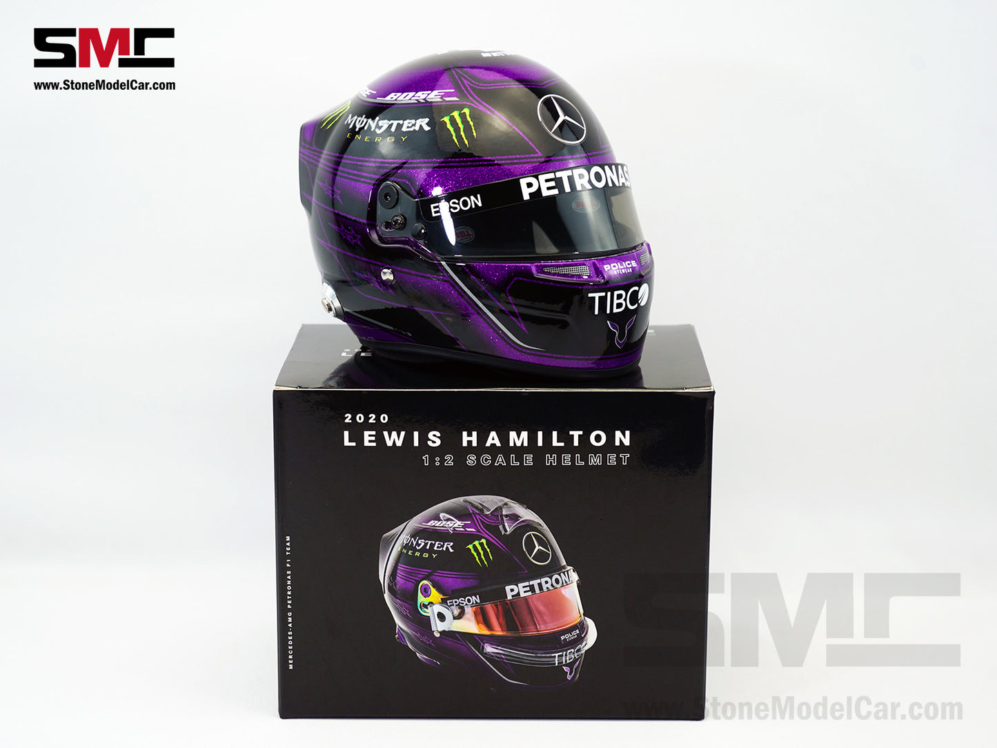 Mercedes F1 W11 #44 Lewis Hamilton Year 2020 7x Times World Champion BELL 1:2 Miniature Helmet