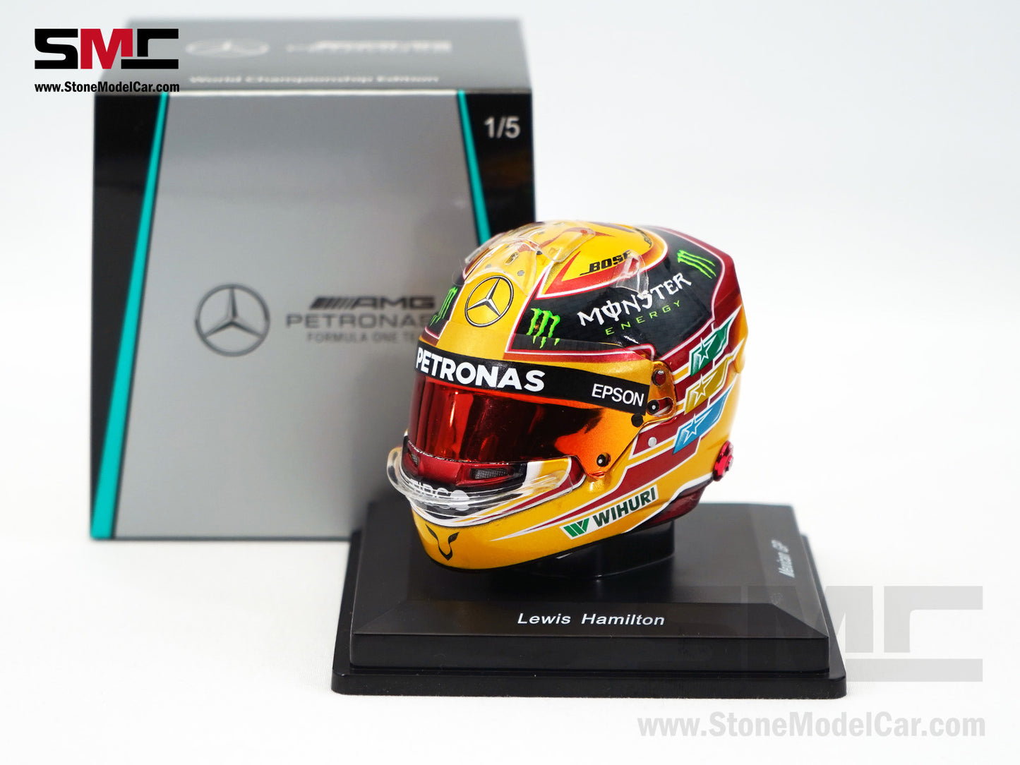 Mercedes F1 W08 #44 Lewis Hamilton Mexico GP 2017 4x Times World Champion Spark 1:5 Helmet