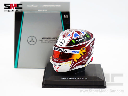 Mercedes F1 W10 #44 Lewis Hamilton British GP 2019 6x Times World Champion Spark 1:5 Helmet