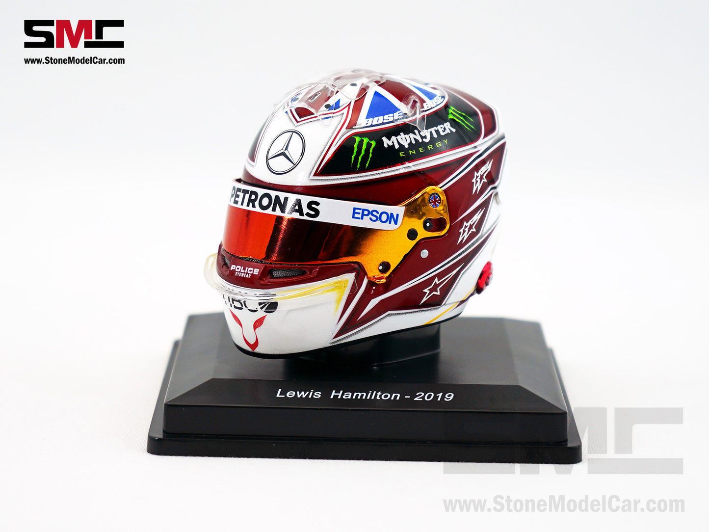 Mercedes F1 W10 #44 Lewis Hamilton British GP 2019 6x Times World Champion Spark 1:5 Helmet