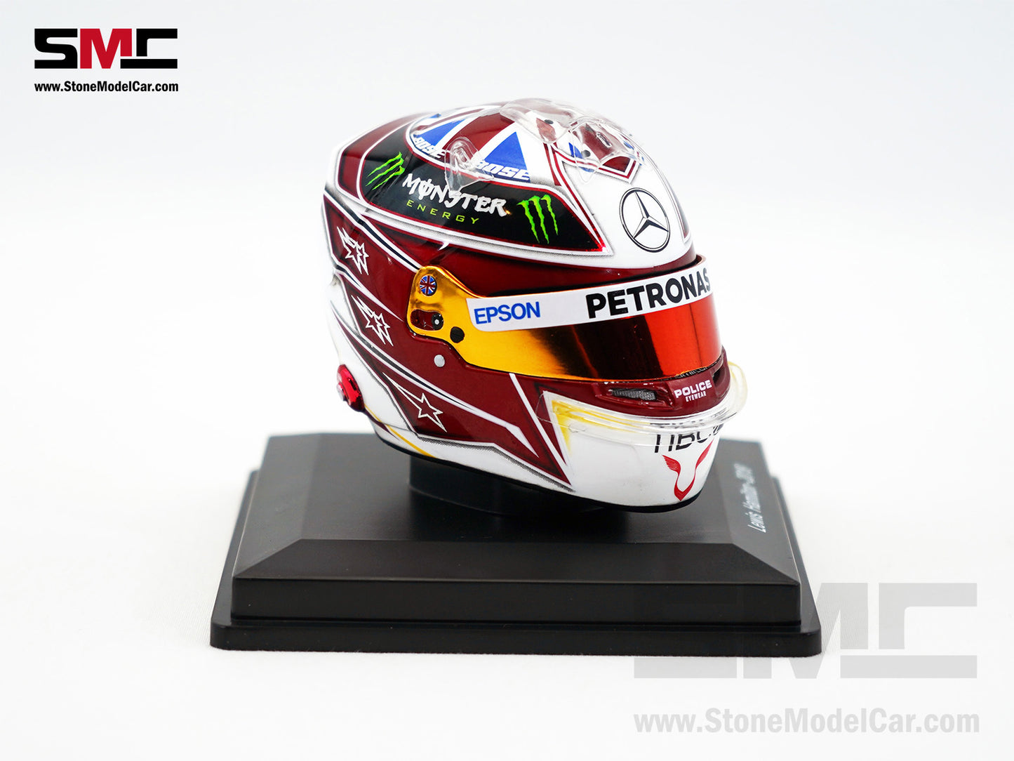 Mercedes F1 W10 #44 Lewis Hamilton British GP 2019 6x Times World Champion Spark 1:5 Helmet