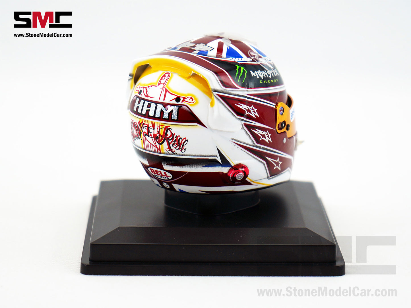 Mercedes F1 W10 #44 Lewis Hamilton British GP 2019 6x Times World Champion Spark 1:5 Helmet