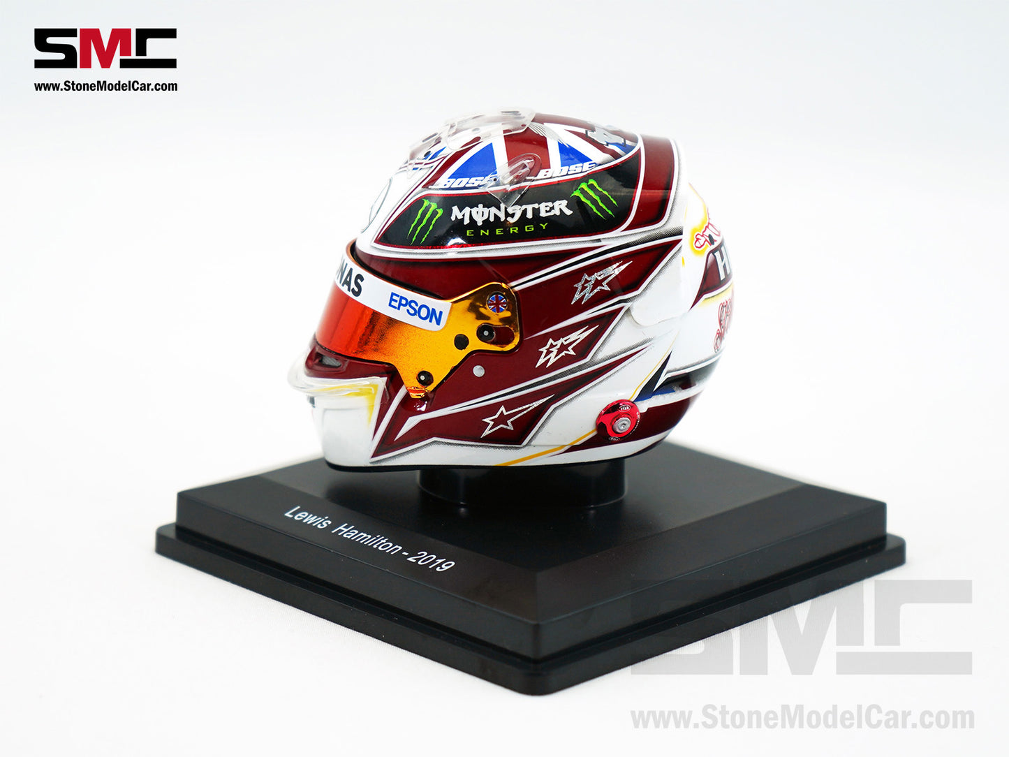 Mercedes F1 W10 #44 Lewis Hamilton British GP 2019 6x Times World Champion Spark 1:5 Helmet