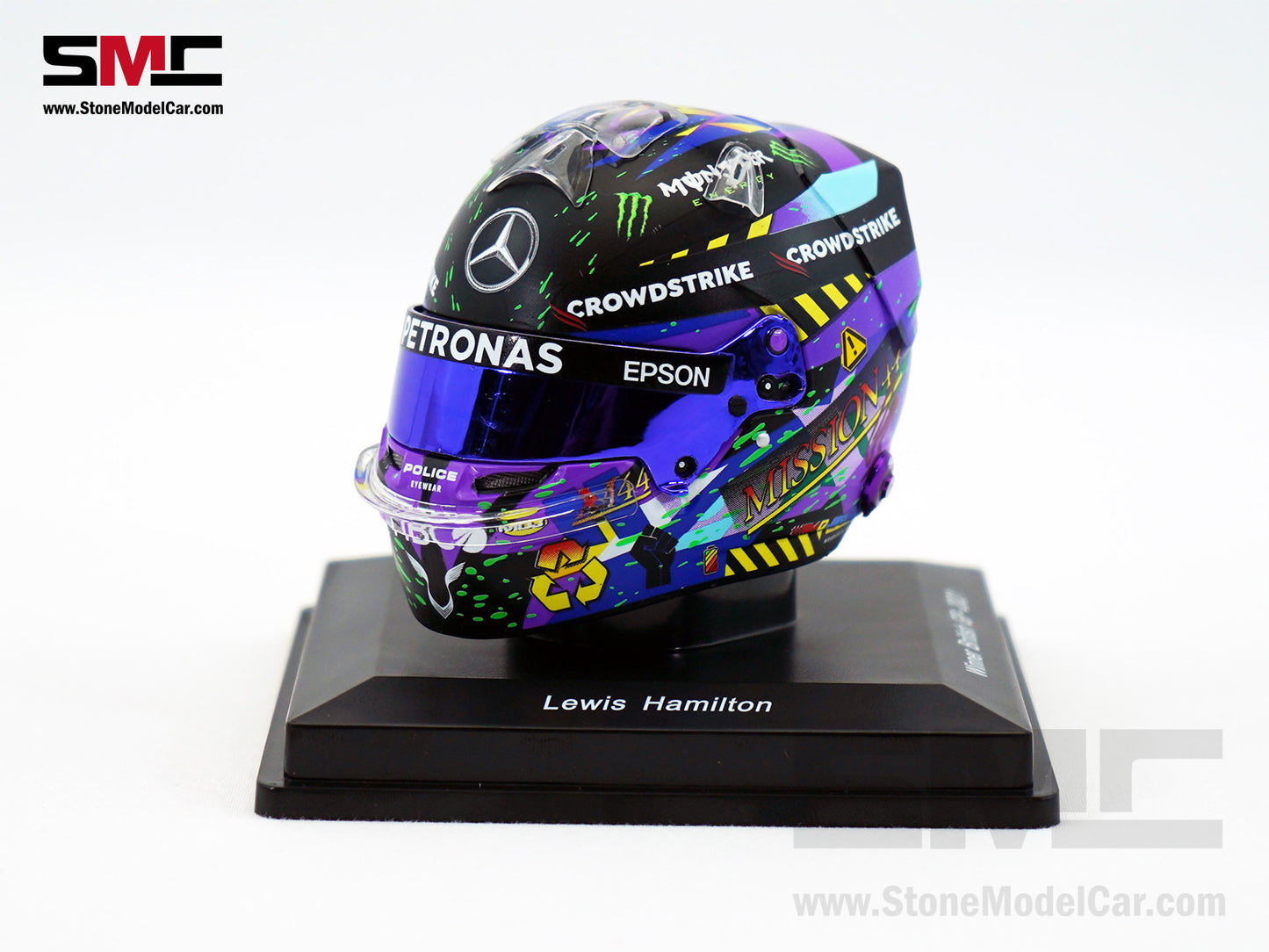 Mercedes F1 W12 #44 Lewis Hamilton British GP 2021 7x Times World Champion Spark 1:5 Helmet