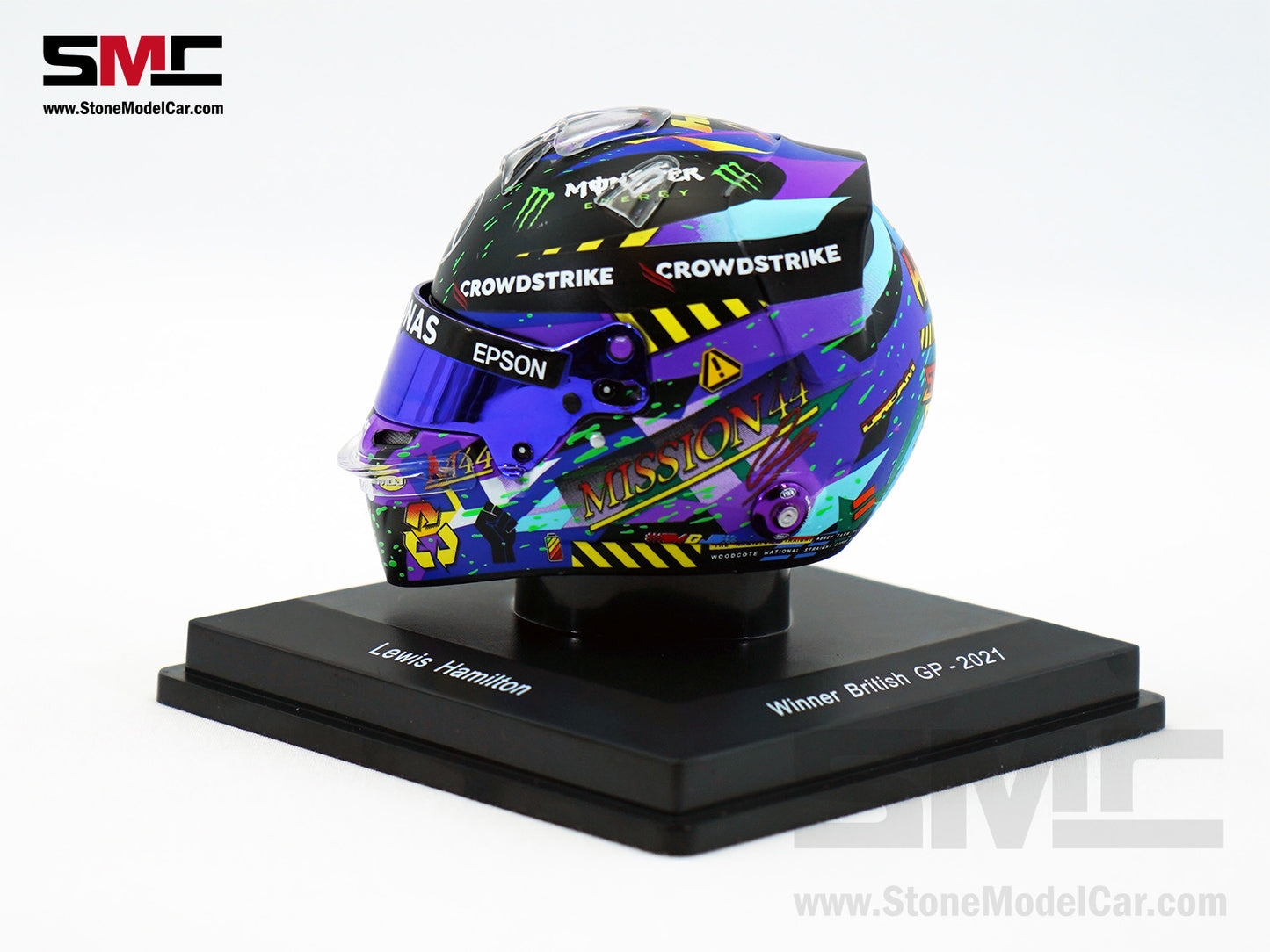 Mercedes F1 W12 #44 Lewis Hamilton British GP 2021 7x Times World Champion Spark 1:5 Helmet