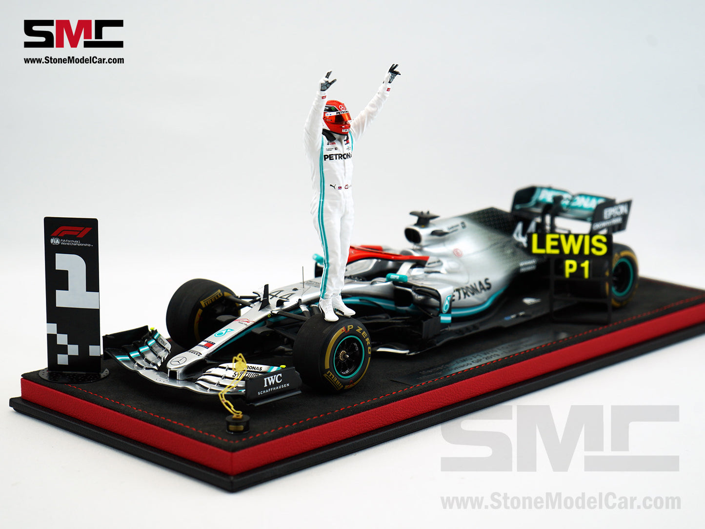 Mercedes AMG F1 W10 #44 Lewis Hamilton Monaco GP 2019 World Champion 1:18 Spark Figure Edition