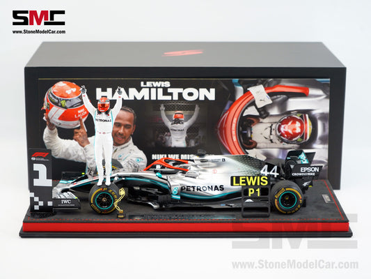 Mercedes AMG F1 W10 #44 Lewis Hamilton Monaco GP 2019 World Champion 1:18 Spark Figure Edition
