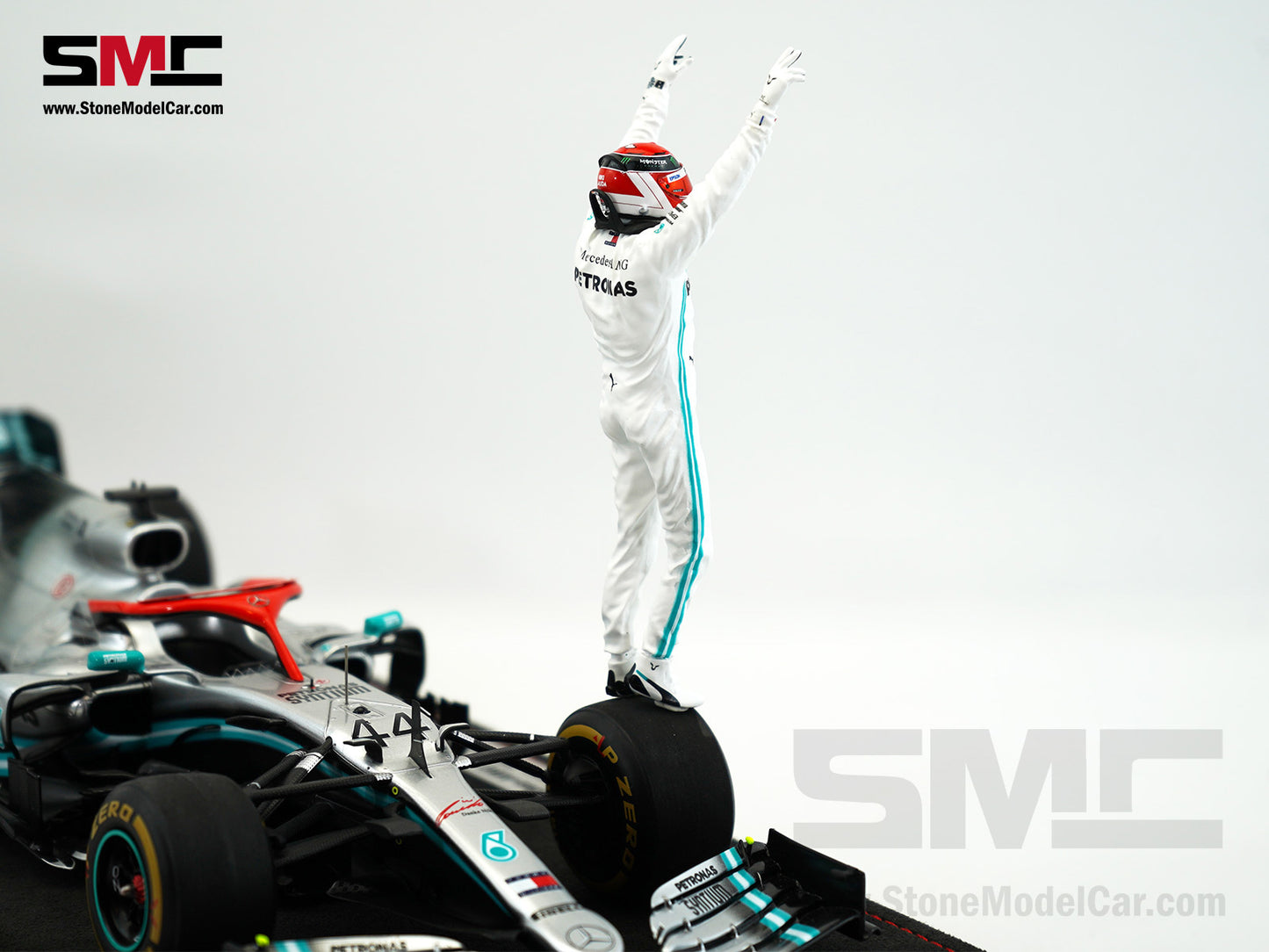 Mercedes AMG F1 W10 #44 Lewis Hamilton Monaco GP 2019 World Champion 1:18 Spark Figure Edition