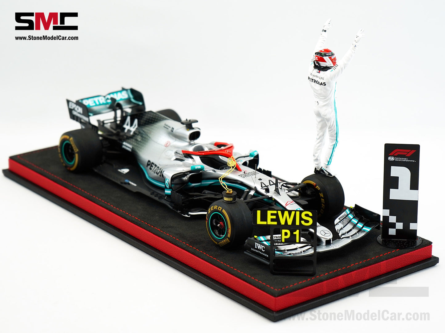 Mercedes AMG F1 W10 #44 Lewis Hamilton Monaco GP 2019 World Champion 1:18 Spark Figure Edition