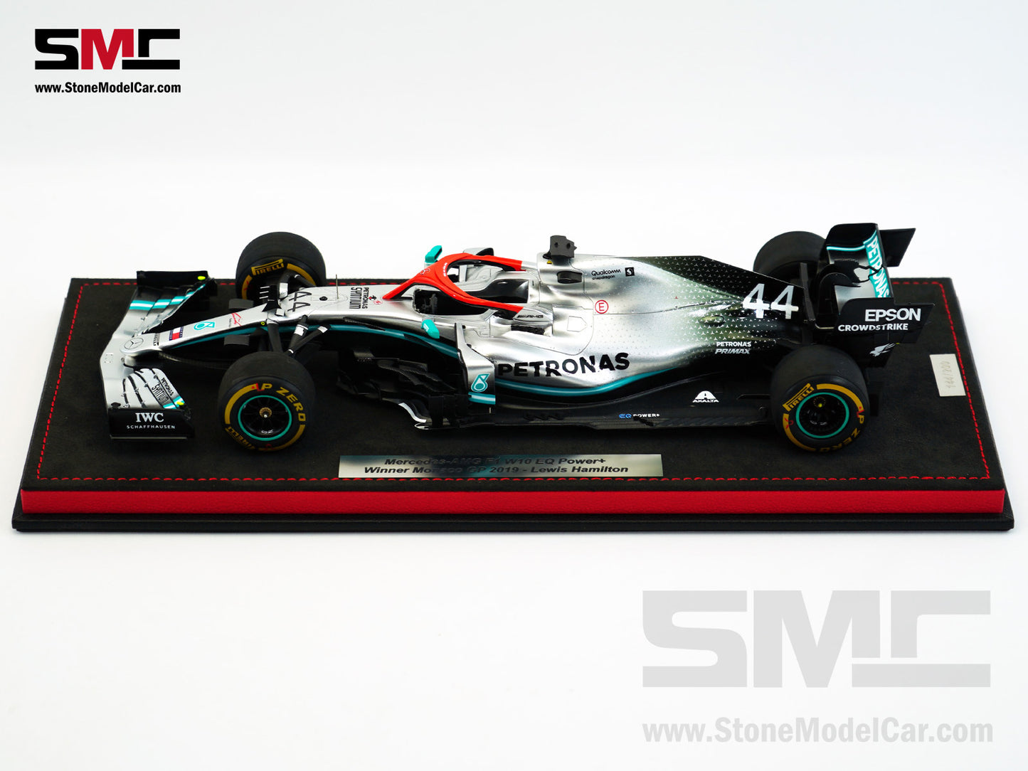 Mercedes AMG F1 W10 #44 Lewis Hamilton Monaco GP 2019 World Champion 1:18 Spark Figure Edition
