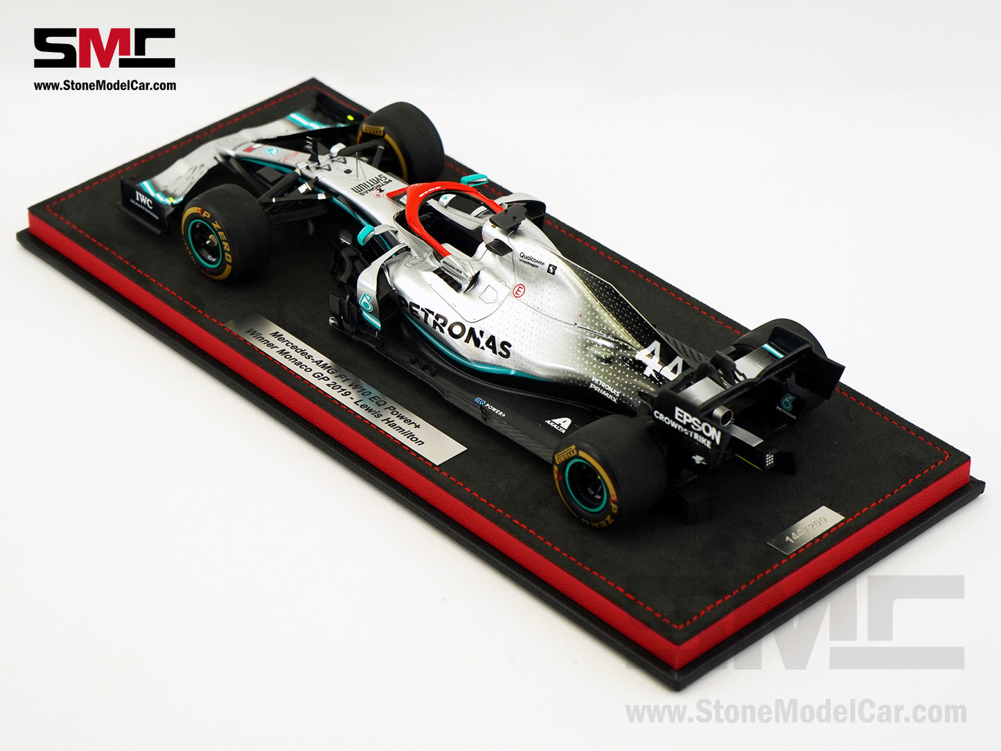 Mercedes AMG F1 W10 #44 Lewis Hamilton Monaco GP 2019 World Champion 1:18 Spark Figure Edition