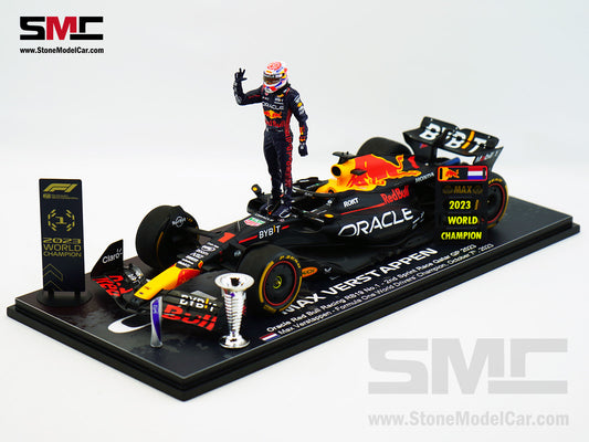 2023 World Champion #1 Max Verstappen Red Bull F1 RB19 Winner Qatar GP Spark 1:18 Figure Special