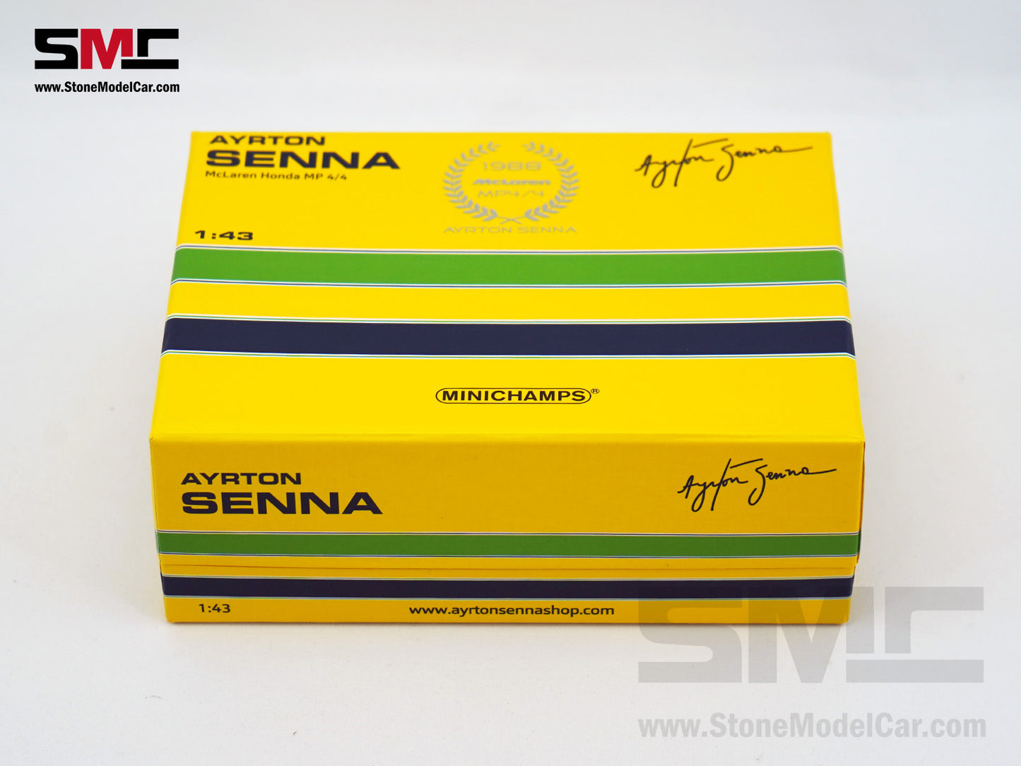 Mclaren F1 MP4/4 Ayrton Senna Japan 1988 World Champion 1:43 MINICHAMPS with Decal