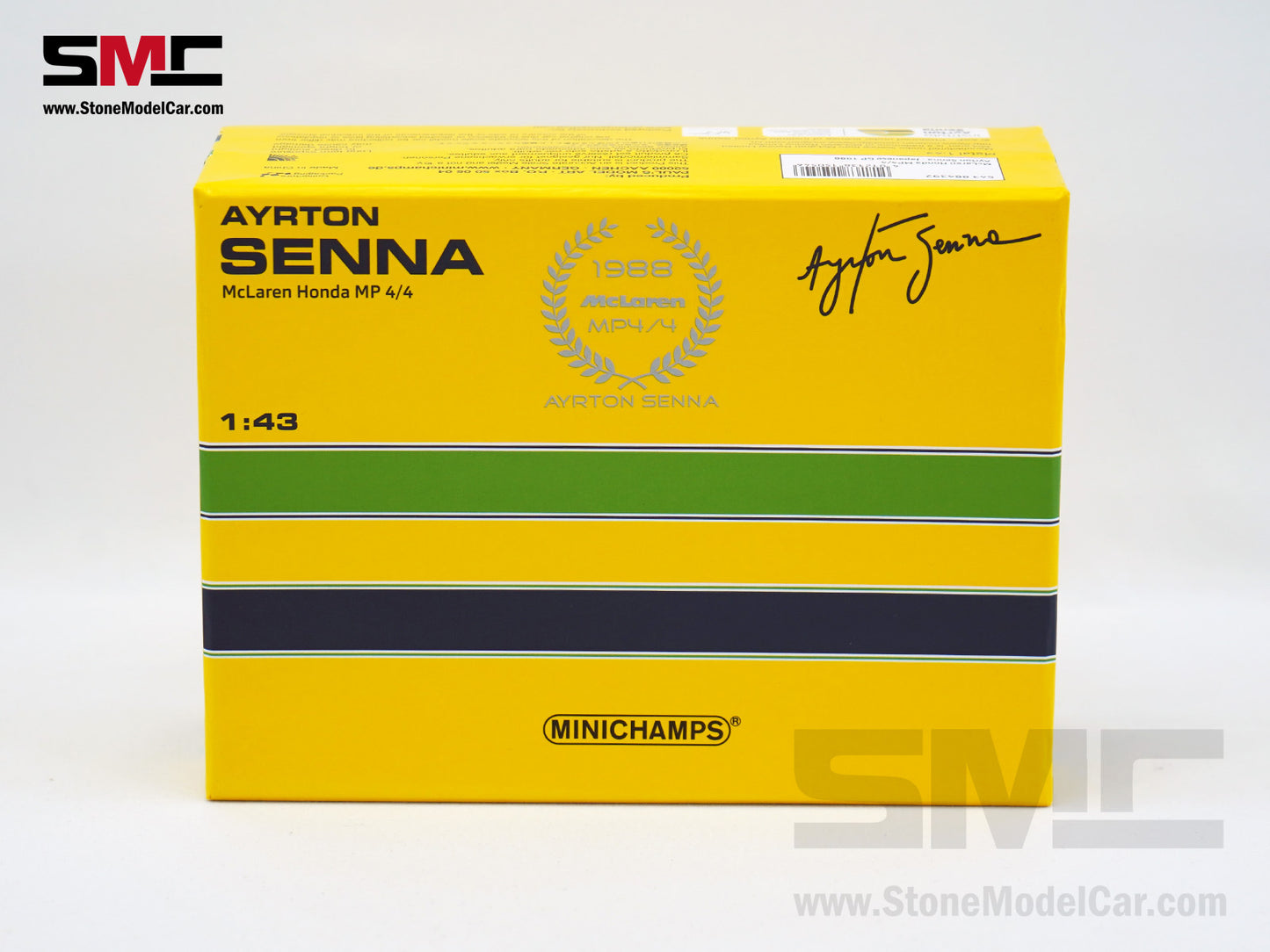 Mclaren F1 MP4/4 Ayrton Senna Japan 1988 World Champion 1:43 MINICHAMPS with Decal