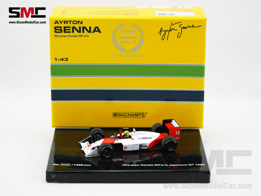 Mclaren F1 MP4/4 Ayrton Senna Japan 1988 World Champion 1:43 MINICHAMPS Gift Box