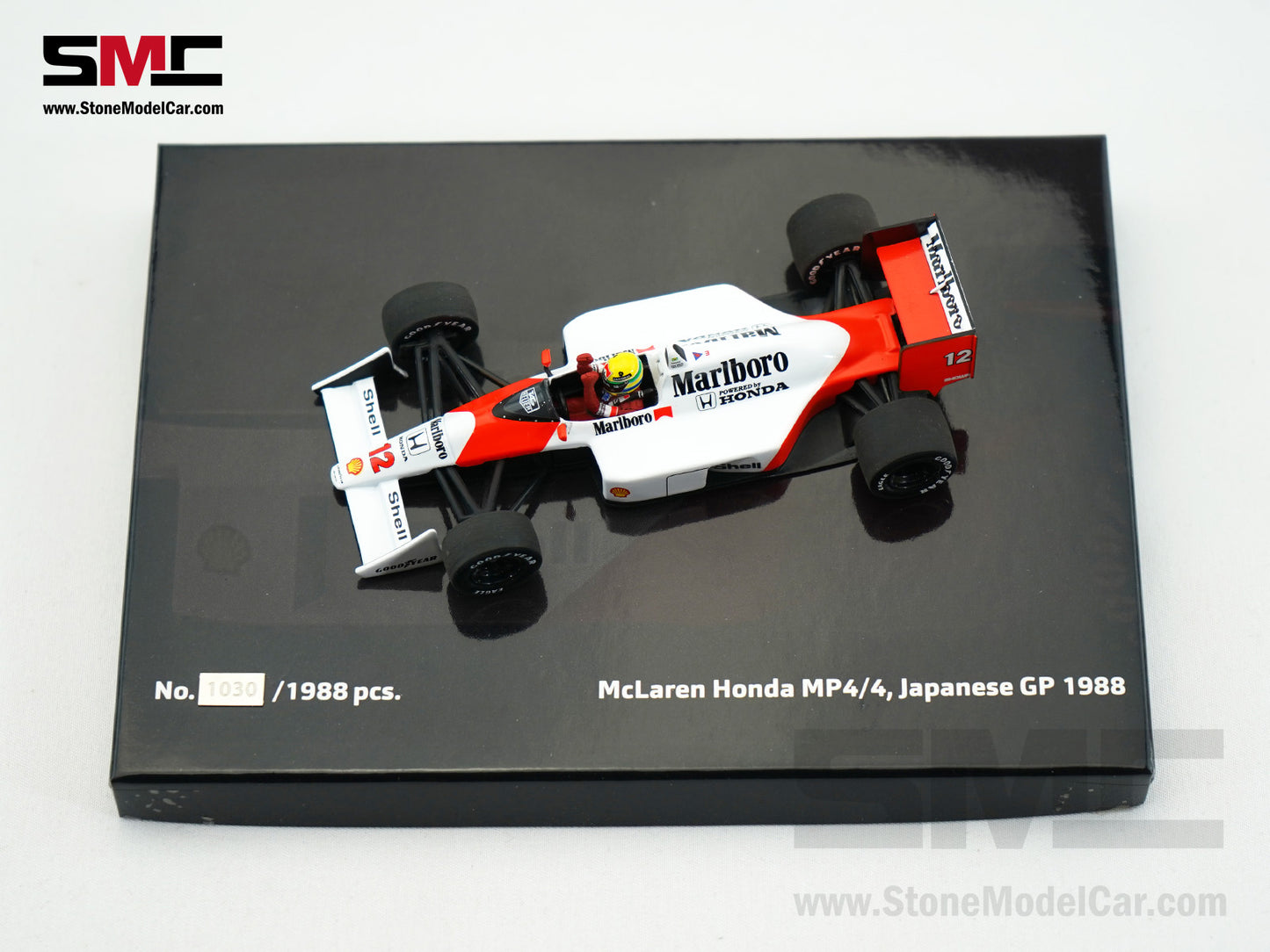 Mclaren F1 MP4/4 Ayrton Senna Japan 1988 World Champion 1:43 MINICHAMPS with Decal