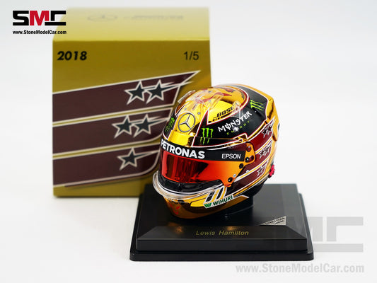 Mercedes F1 W09 #44 Lewis Hamilton Abu Dhabi GP 2018 5x Times World Champion Spark 1:5 Helmet