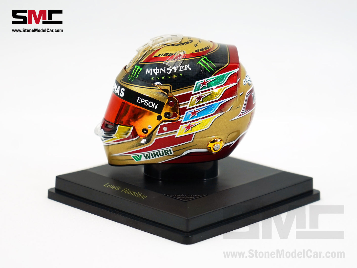 Mercedes F1 W08 #44 Lewis Hamilton Abu Dhabi GP 2017 4x Times World Champion Spark 1:5 Helmet