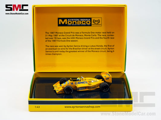 Lotus Honda F1 99T #12 Ayrton Senna Monaco GP Winner 1987 1:43 MINICHAMPS with Decal