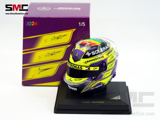 Mercedes F1 W15 #44 Lewis Hamilton Spanish GP 2024 7x Times World Champion Spark 1:5 Helmet