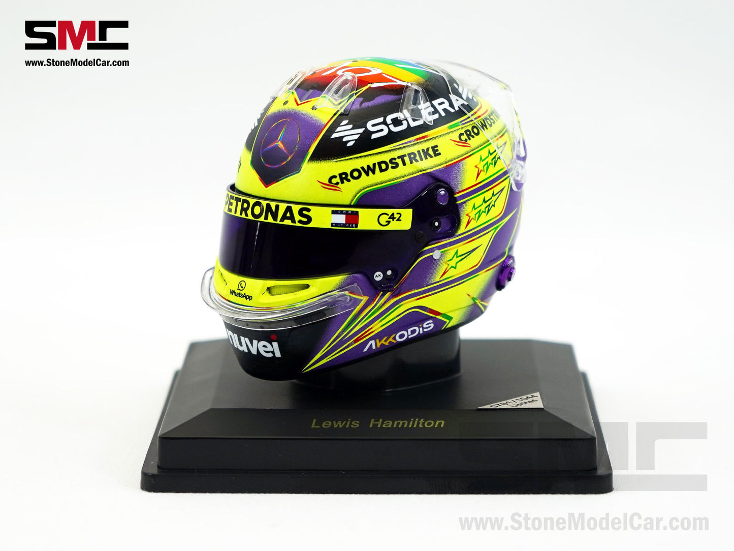 Mercedes F1 W15 #44 Lewis Hamilton Spanish GP 2024 7x Times World Champion Spark 1:5 Helmet
