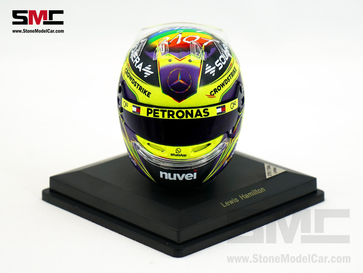 Mercedes F1 W15 #44 Lewis Hamilton Spanish GP 2024 7x Times World Champion Spark 1:5 Helmet