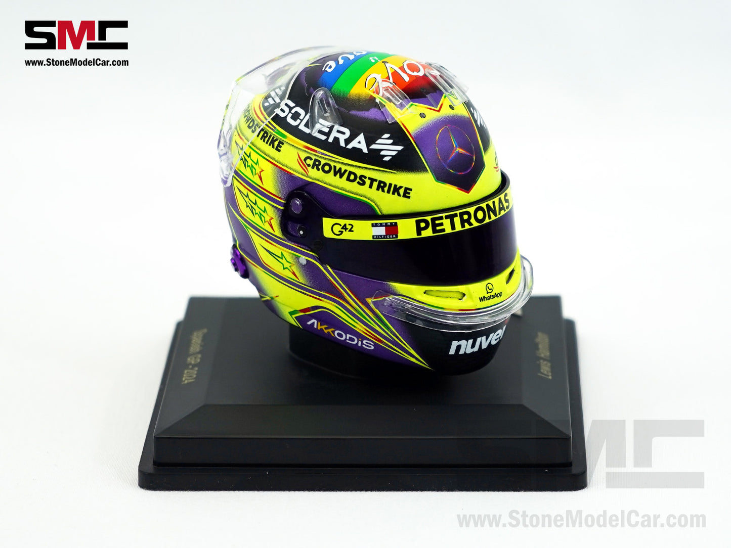 Mercedes F1 W15 #44 Lewis Hamilton Spanish GP 2024 7x Times World Champion Spark 1:5 Helmet