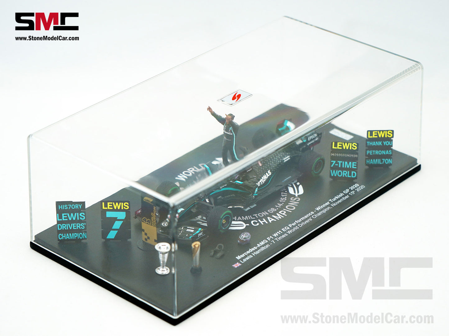 2020 7x World Champion Mercedes F1 W11 #44 Lewis Hamilton Turkey GP 1:43 Spark Figure Special Edition
