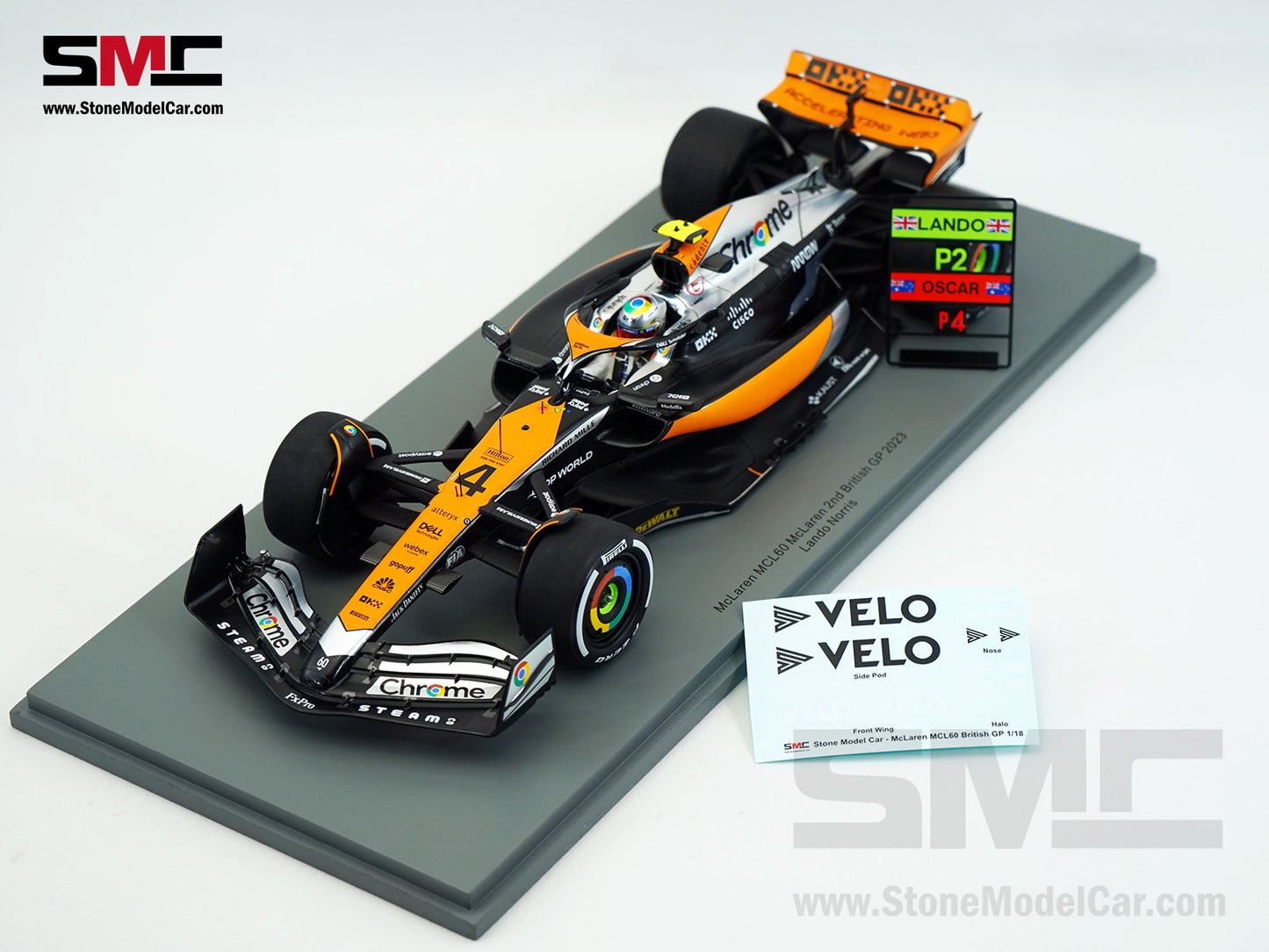 McLaren F1 MCL60 #4 Lando Norris 2nd British GP 2023 Special Livery Spark 1:18 18S903