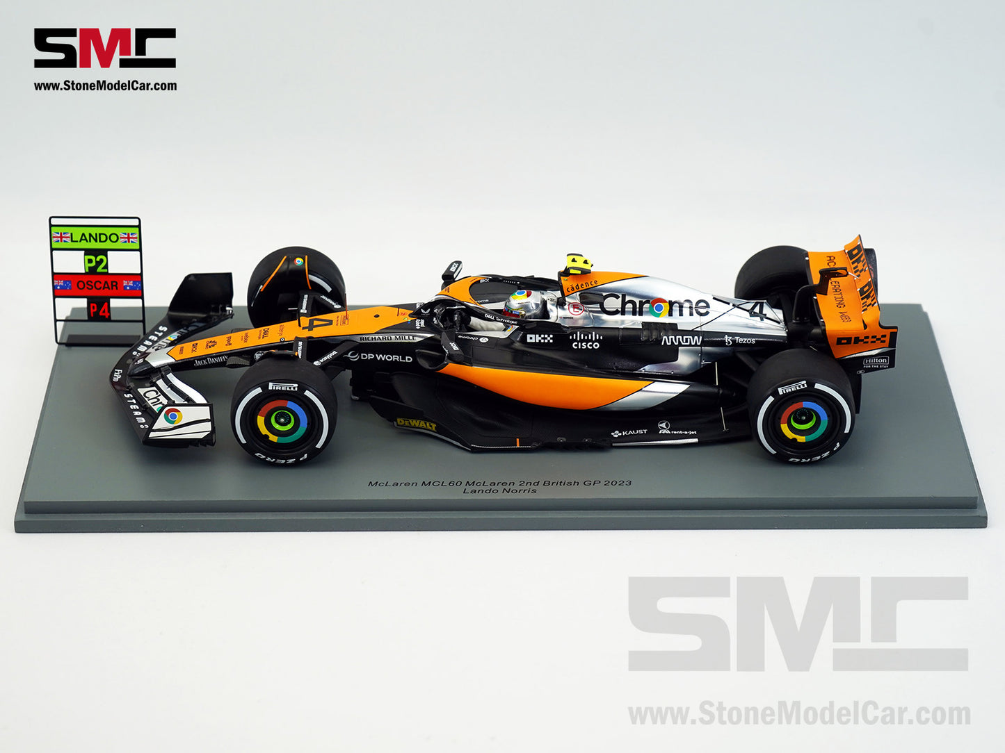 McLaren F1 MCL60 #4 Lando Norris 2nd British GP 2023 Special Livery Spark 1:18 18S903
