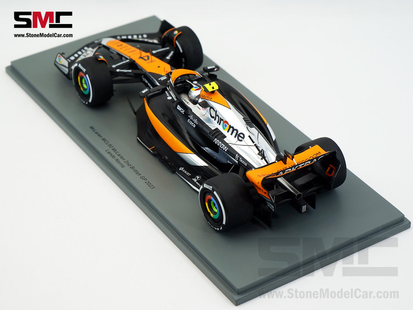 McLaren F1 MCL60 #4 Lando Norris 2nd British GP 2023 Special Livery Spark 1:18 18S903