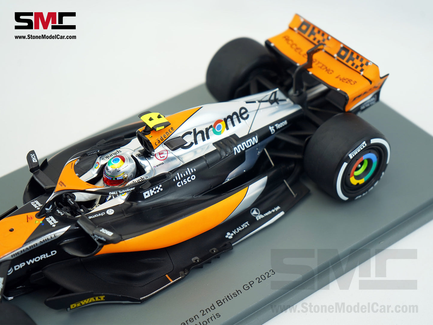 McLaren F1 MCL60 #4 Lando Norris 2nd British GP 2023 Special Livery Spark 1:18 18S903