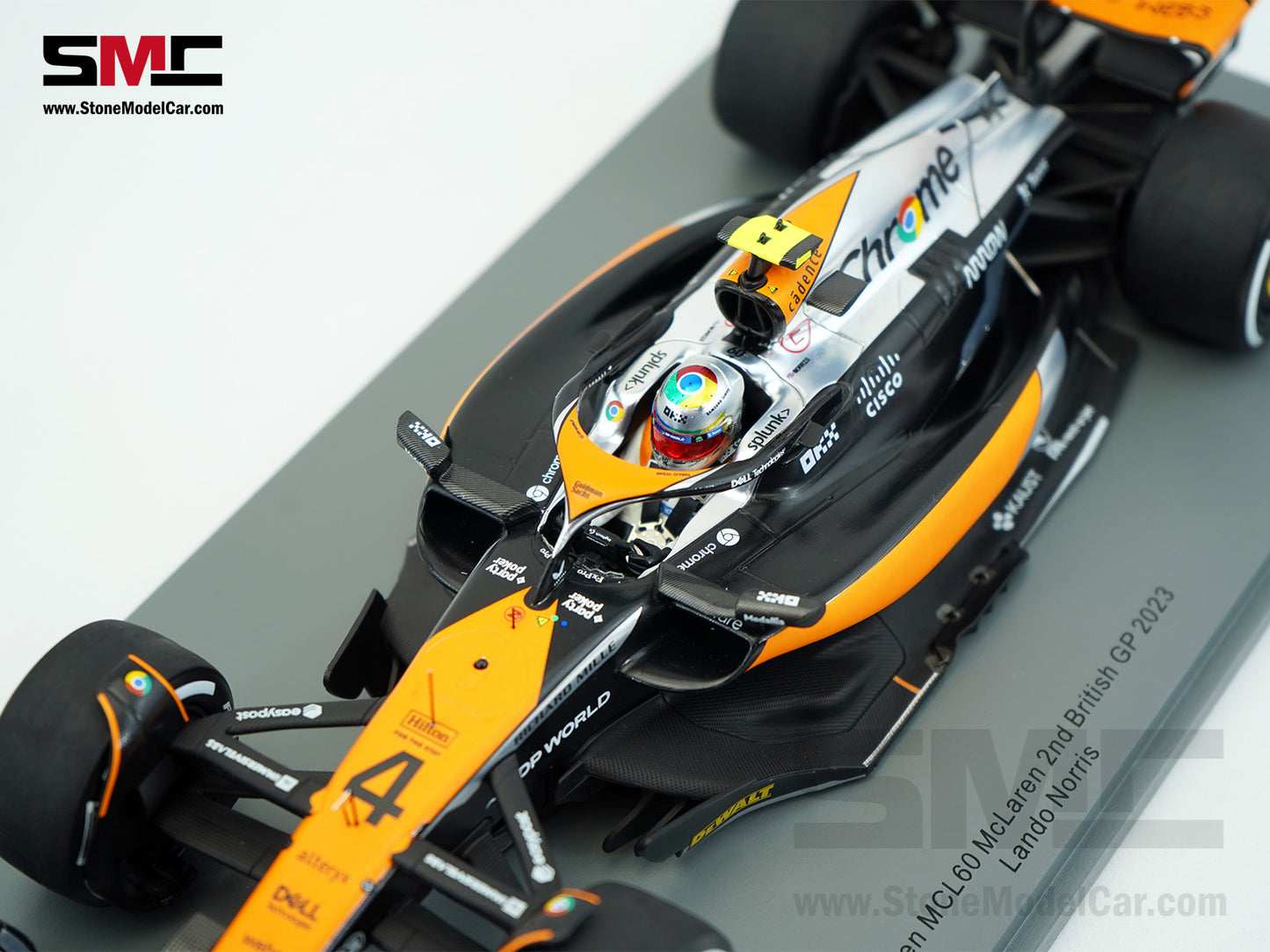 McLaren F1 MCL60 #4 Lando Norris 2nd British GP 2023 Special Livery Spark 1:18 18S903