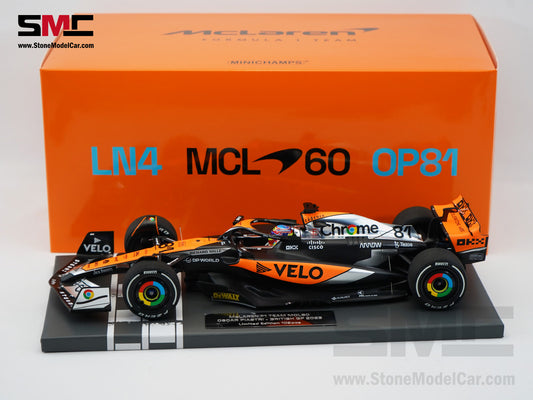 McLaren F1 MCL60 #81 Oscar Piastri 4th British GP 2023 Special Livery 1:18 MINICHAMPS