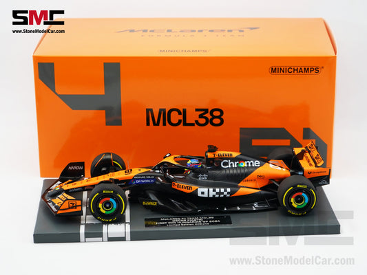 McLaren F1 MCL38 #81 Oscar Piastri Hungary GP Winner 2024 1st Career Win 1:18 MINICHAMPS