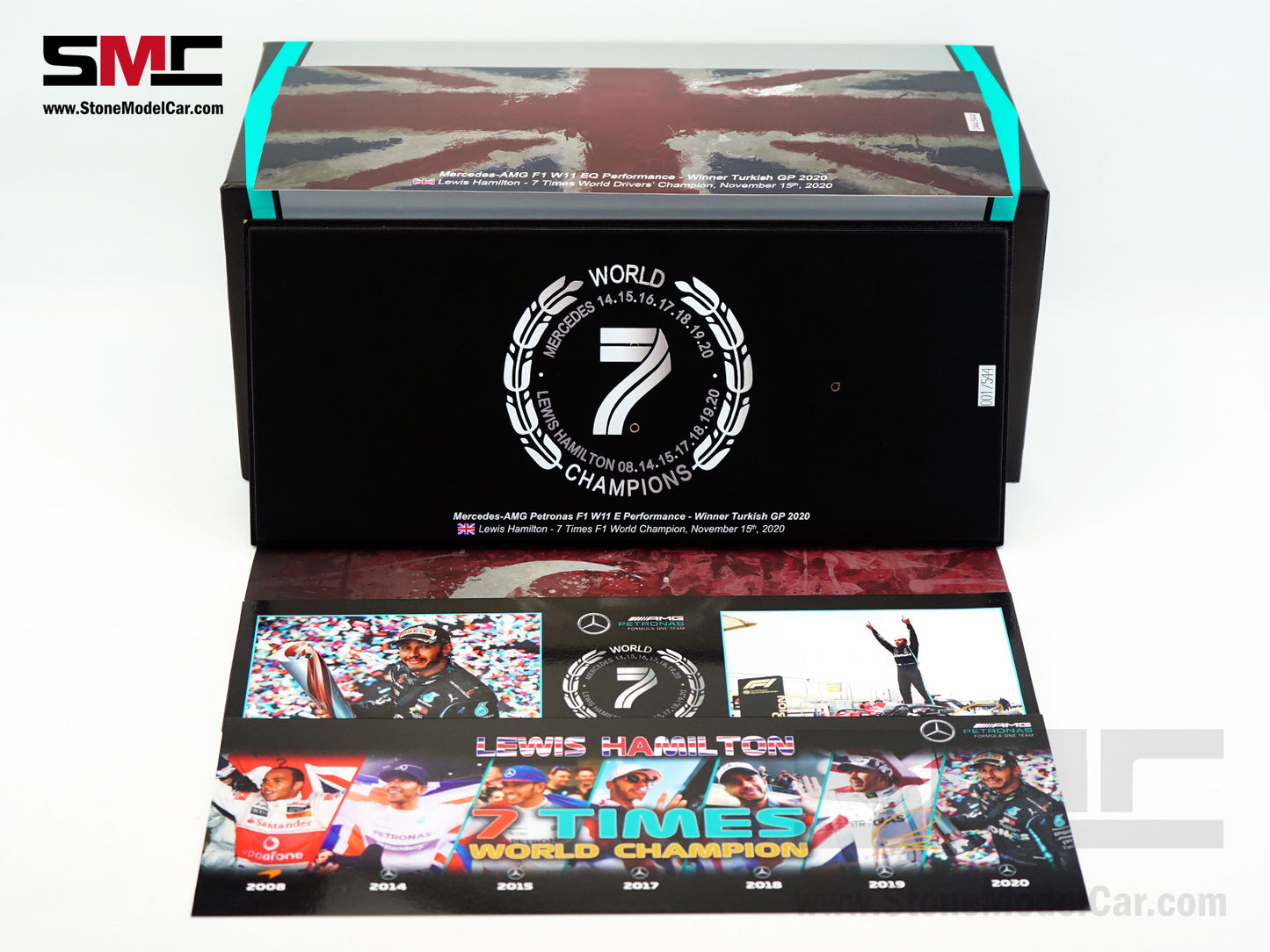 2020 7x World Champion Mercedes F1 W11 #44 Lewis Hamilton Turkey GP 1:18 Spark Figure Special Edition
