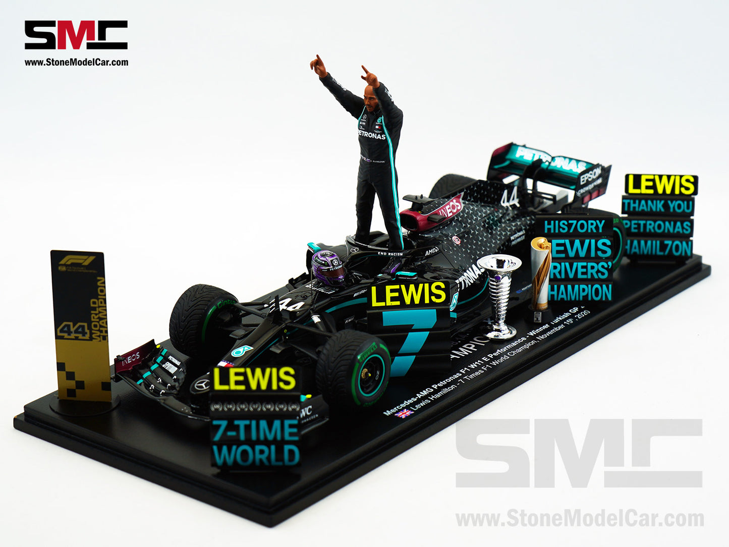 2020 7x World Champion Mercedes F1 W11 #44 Lewis Hamilton Turkey GP 1:18 Spark Figure Special Edition