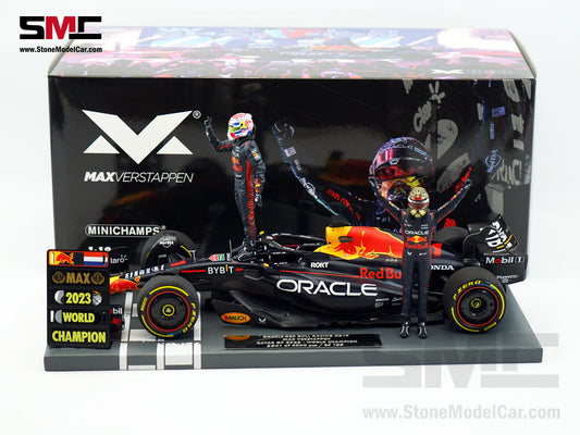 Red Bull F1 RB19 #1 Max Verstappen Winner Qatar GP 2023 World Champion MINICHAMPS 1:18 Double Figure Special