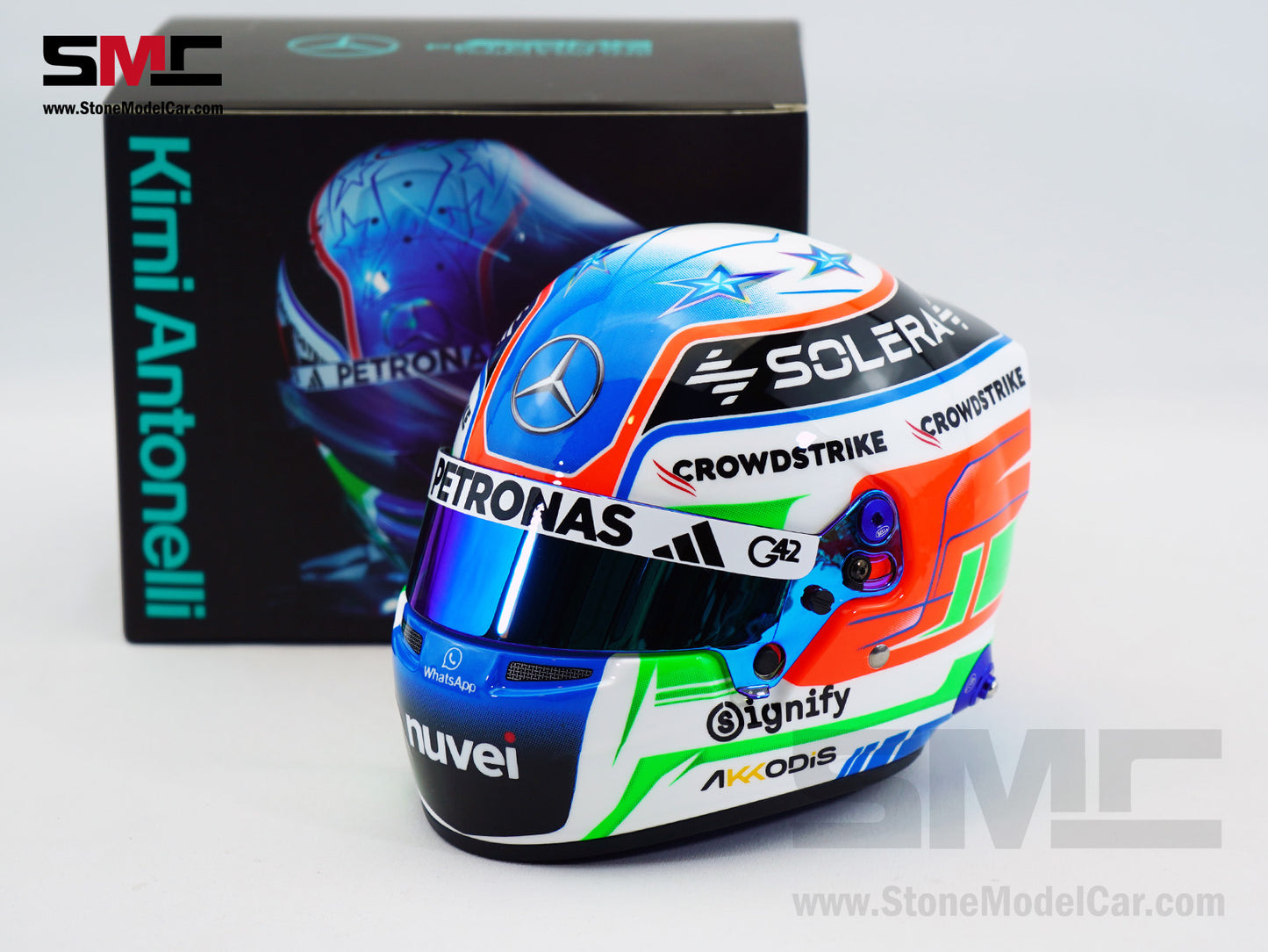 Mercedes F1 W16 #12 Kimi Antonelli Australian GP 2025 1st Career Point BELL 1:2 Miniature Helmet