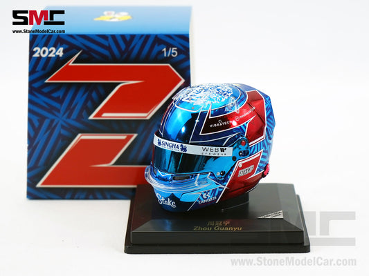 Stake KICK Sauber F1 C44 #24 Zhou Guanyu British GP 2024 Spark 1:5 Miniature Helmet 5HSP123