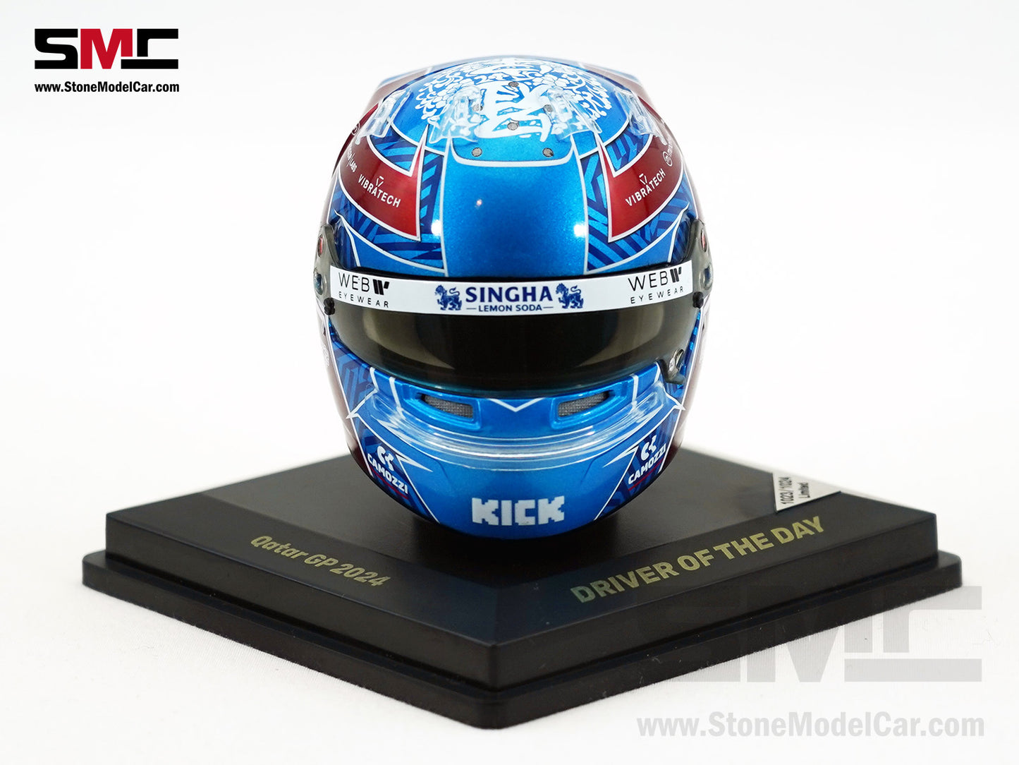 Stake KICK Sauber F1 C44 #24 Zhou Guanyu Qatar GP 2024 Spark 1:5 Miniature Helmet 5HSP143